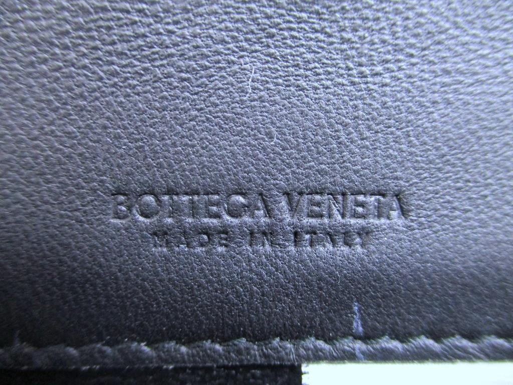 Оригинальный держатель для визиток BOTTEGA VENETA Intrecciato из черной кожи #b110 Открытая коробка