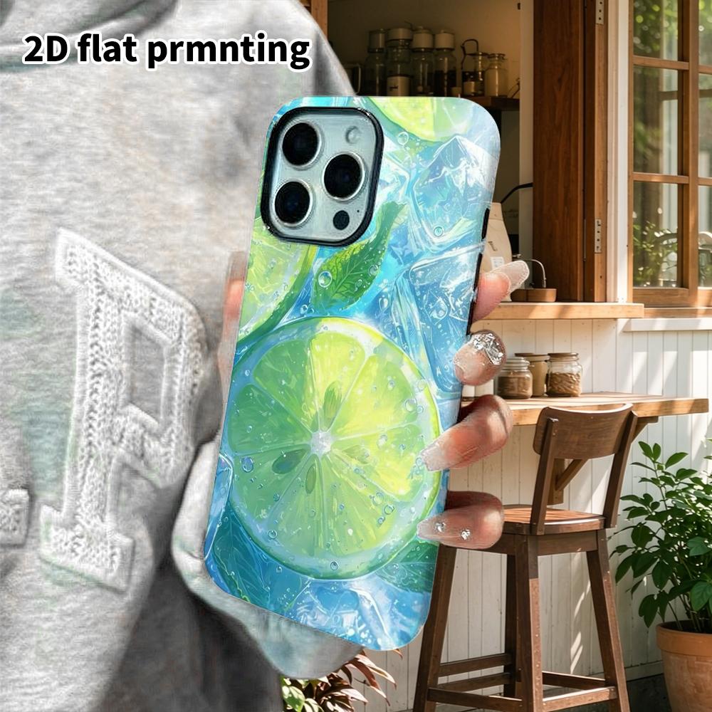 Phone Case: 2D flat suitable for iPhone 18 17 16 15 14 13 Pro film protective case, couple style, lime ice, Christmas and Halloween holiday gift