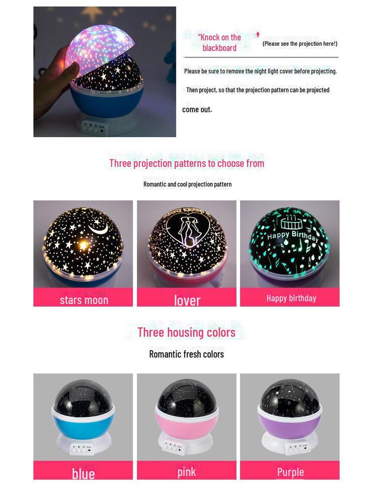 Проекционный светильник «Звездное небо мечты» — красочный ночник для создания романтической и творческой атмосферы в спальне