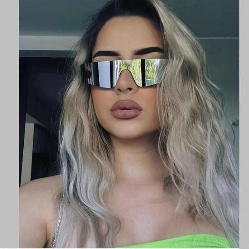 Пара Панк Футуристические Технологичные Бескаркасные Очки из ПК Материала Уличные Фотографические Очки для Женщин