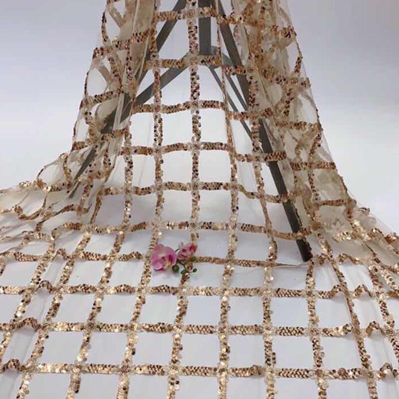 Ткань с вышивкой пайетками на сетчатой основе, блестящая, для женского платья, DIY, модный дизайнер, сетчатая ткань с вышивкой, швейные принадлежности