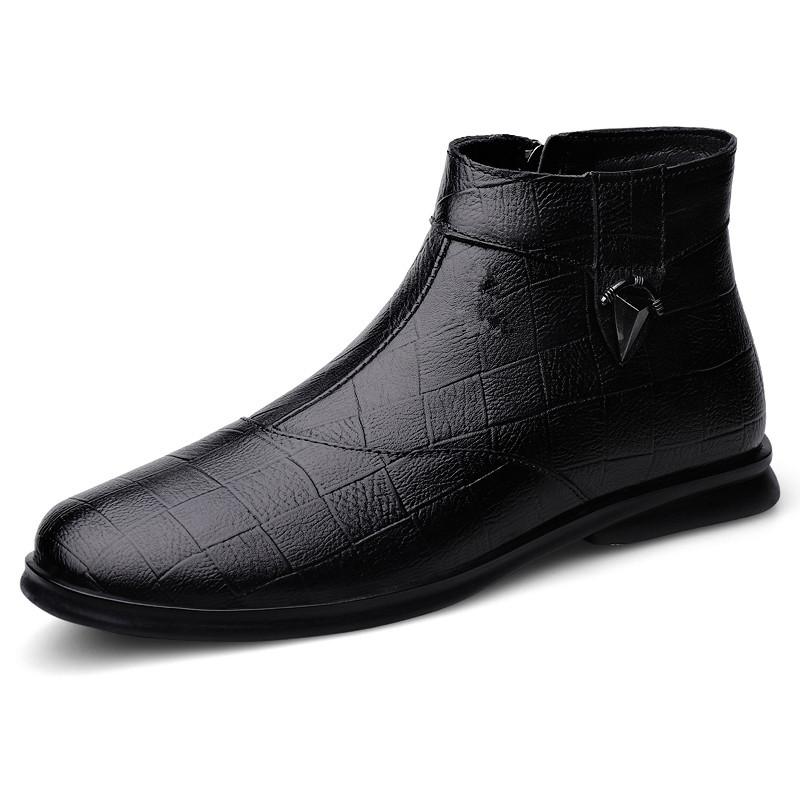 Модные ботинки челси из натуральной кожи класса люкс, высококачественные мужские зимние модные классические мужские удобные деловые мягкие кожаные ботинки