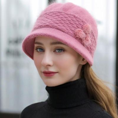 Новая женская зимняя шапка Сохраняющая тепло Мамина шапка Уличная плюшевая с меховой подкладкой Шапки для женщин Повседневная шапка-ведро из кроличьего меха Вязаная шапка