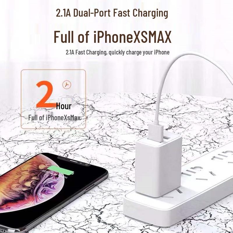 Быстрое зарядное устройство 5V2A с двумя USB, сертифицировано 3C