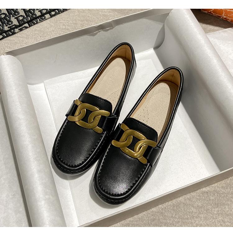 Однотонные балетки из натуральной кожи для женщин, мокасины из коровьей кожи, туфли слипоны с круглым носком, женские повседневные офисные лоферы, резиновые кроссовки Mujer