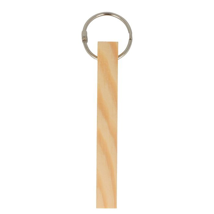 4 petits porte-clés baguettes en bois