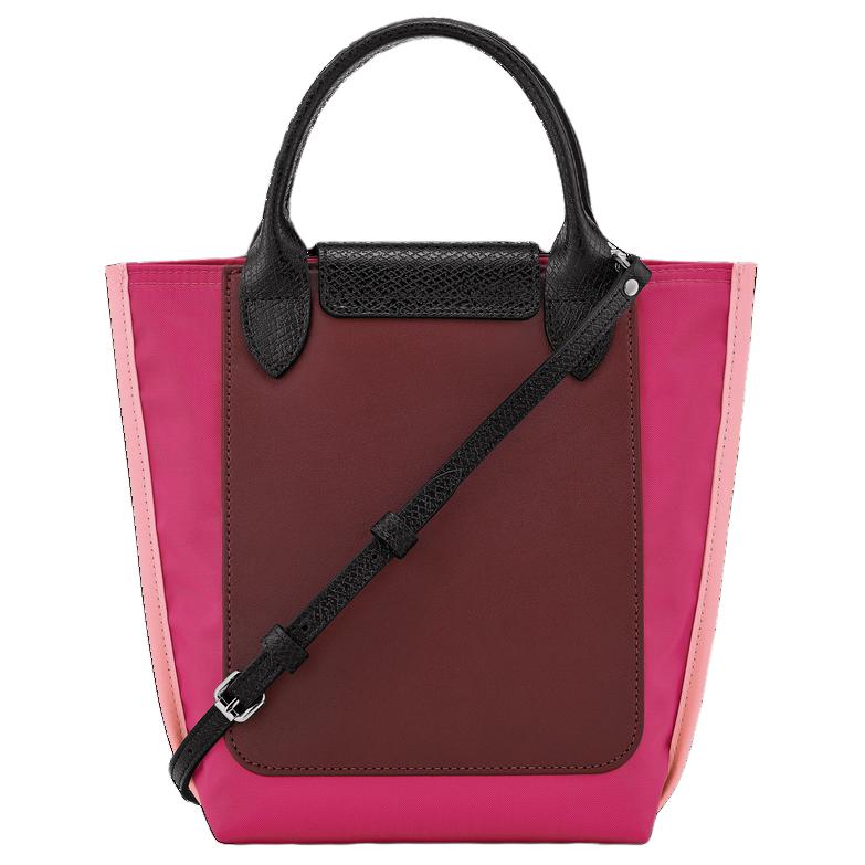 Longchamp Front Concave Embossed Logo Nylon/Leather Shoulder Crossbody Tote Bag Women Bags Magenta 10263093J13