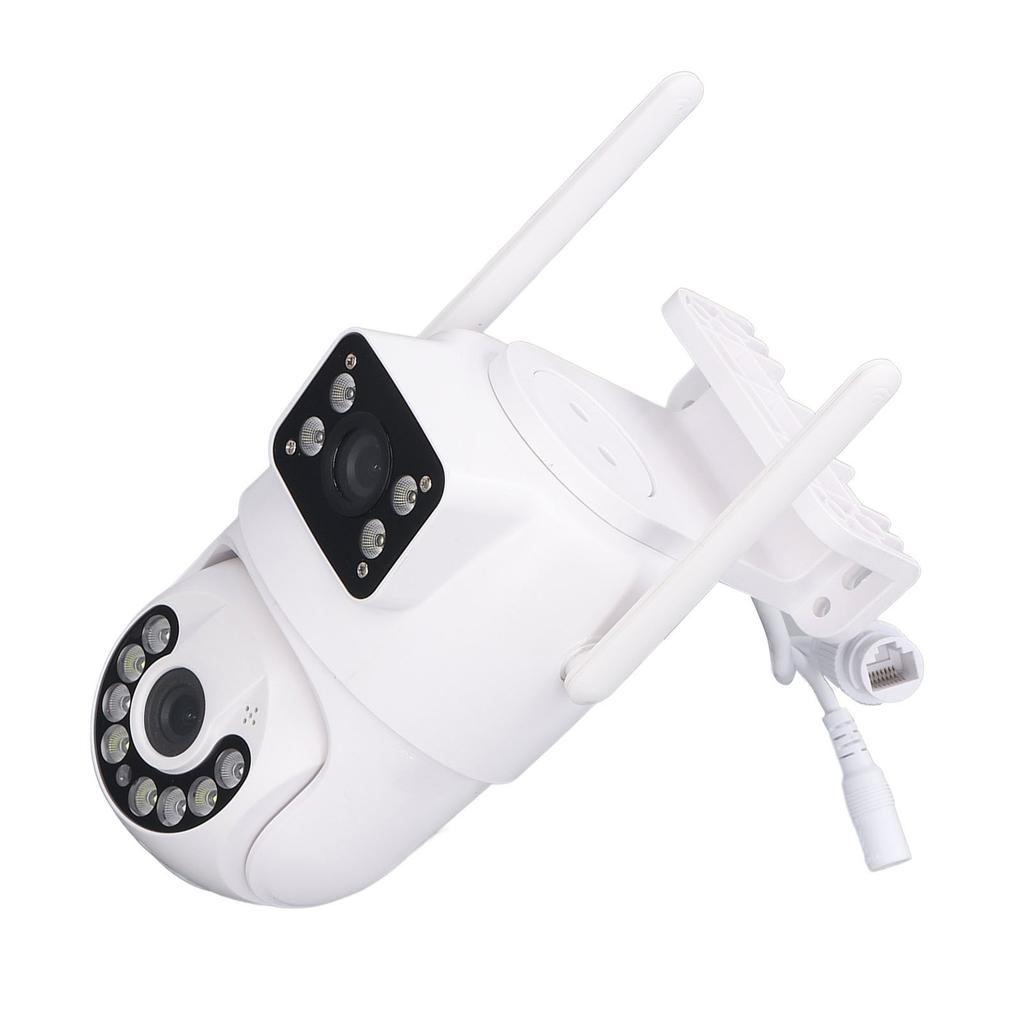 Outdoor Security Camera Dual Lens 2.4GHz WiFi Human Detect Pan Tilt Auto Tracking 2 Way Audio Night