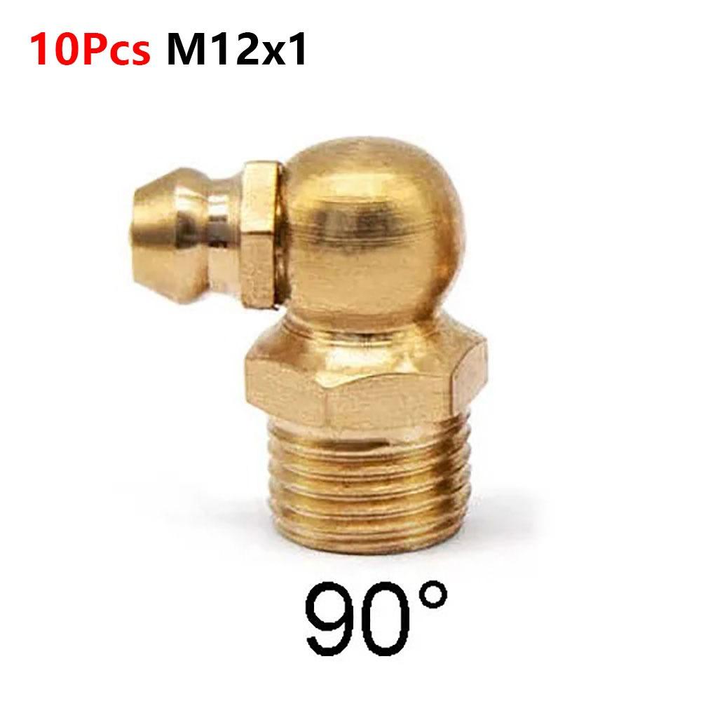 10Pcs Brass Brass Grease Nipple Oil Zerk Fitting for Construction Machinery