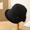Модная шляпа-ведро с бантом и подкладкой, женская осенне-зимняя повседневная плюшевая шляпа-ведро