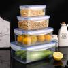 Food Preservation Box Transparent Sealed Box with Cover Can Be Heated and Refrigerated PP Material Stackable Storage Containers