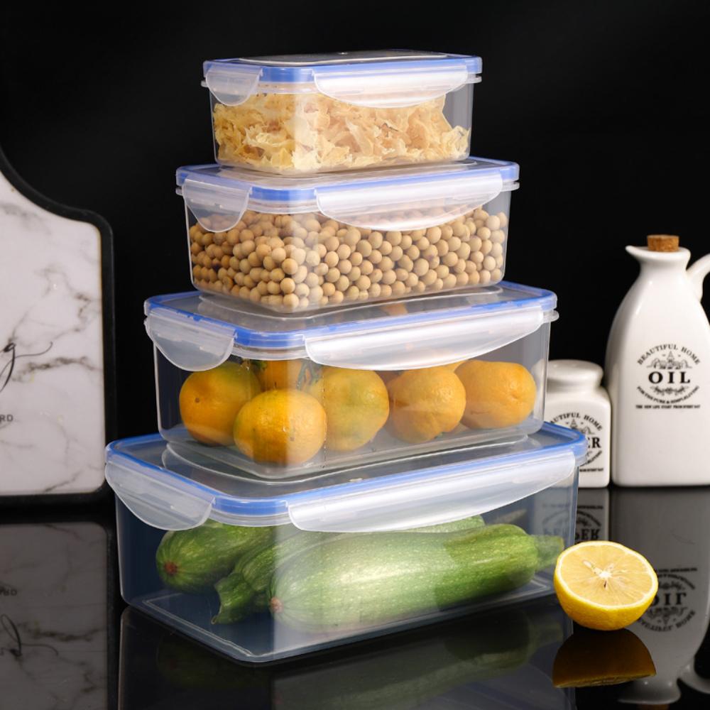 Food Preservation Box Transparent Sealed Box with Cover Can Be Heated and Refrigerated PP Material Stackable Storage Containers