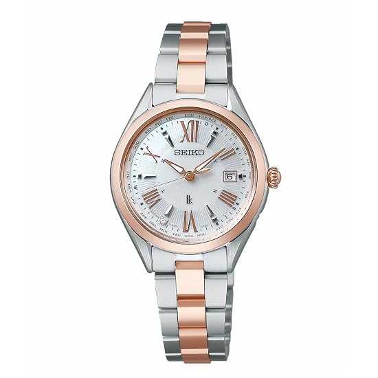 [SEIKO WATCH] LUKIA Lady collection Renewal Models Solar Radio Wave SSQV104 Silver & Pink Gold White