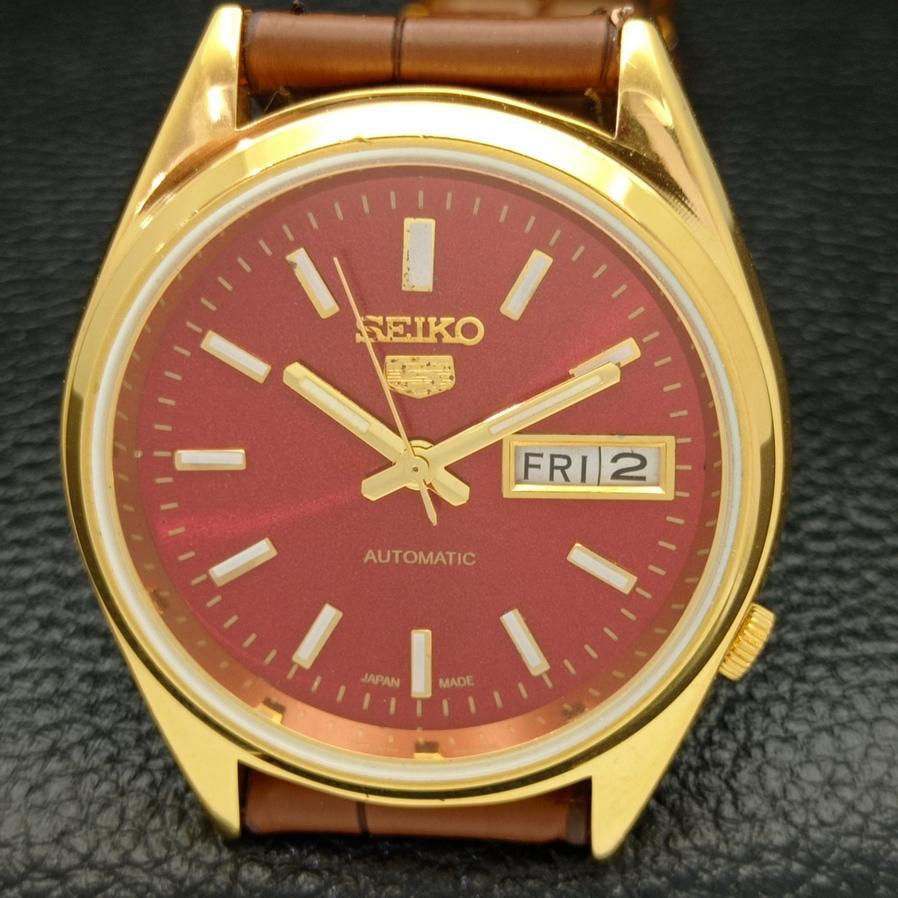 REFURBISHED VINTAGE SEIKO 5 AUTOMATIC 6309A JAPAN MENS RED DIAL WATCH A425910-2 RL620a-a425910