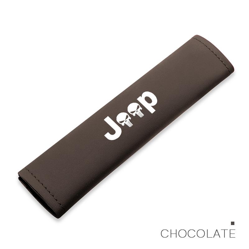 2Pcs Leather Car Seat Belt Shoulder Pad Safety Strap Cover For Jeep Grand Cherokee Wrangler JK Gladiator Compass Renegade Recon AMU1