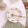 Ins French Household Kitchen Vintage Flower Plate Afternoon Refreshment Cake Ceramic Dish Fruit Salad Swing Props
