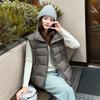 Winter down cotton vest stand-up collar versatile vest loose foreign casual cotton vest jacket