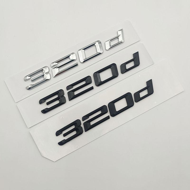 3D ABS Хром Матовый Черный Логотип Эмблема Буквы Наклейка на Багажник Автомобиля 320d Аксессуары