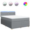 Maison Exclusive - Sommier à lattes de lit avec matelas Gris clair 160x200cm Tissu