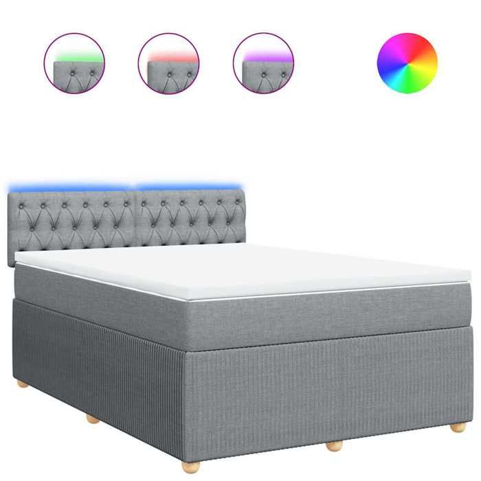 Maison Exclusive - Sommier à lattes de lit avec matelas Gris clair 160x200cm Tissu