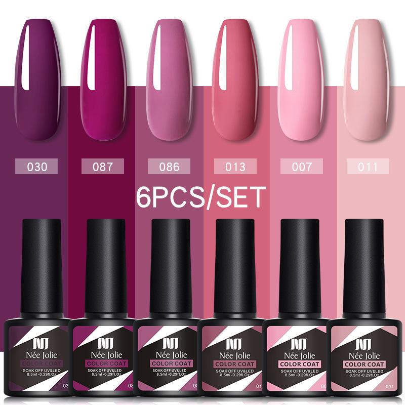 Набор из 6-цветного клея для лака для ногтей, клей для фототерапии ногтей, средство для удаления лака, клей-праймер, запечатывающее покрытие