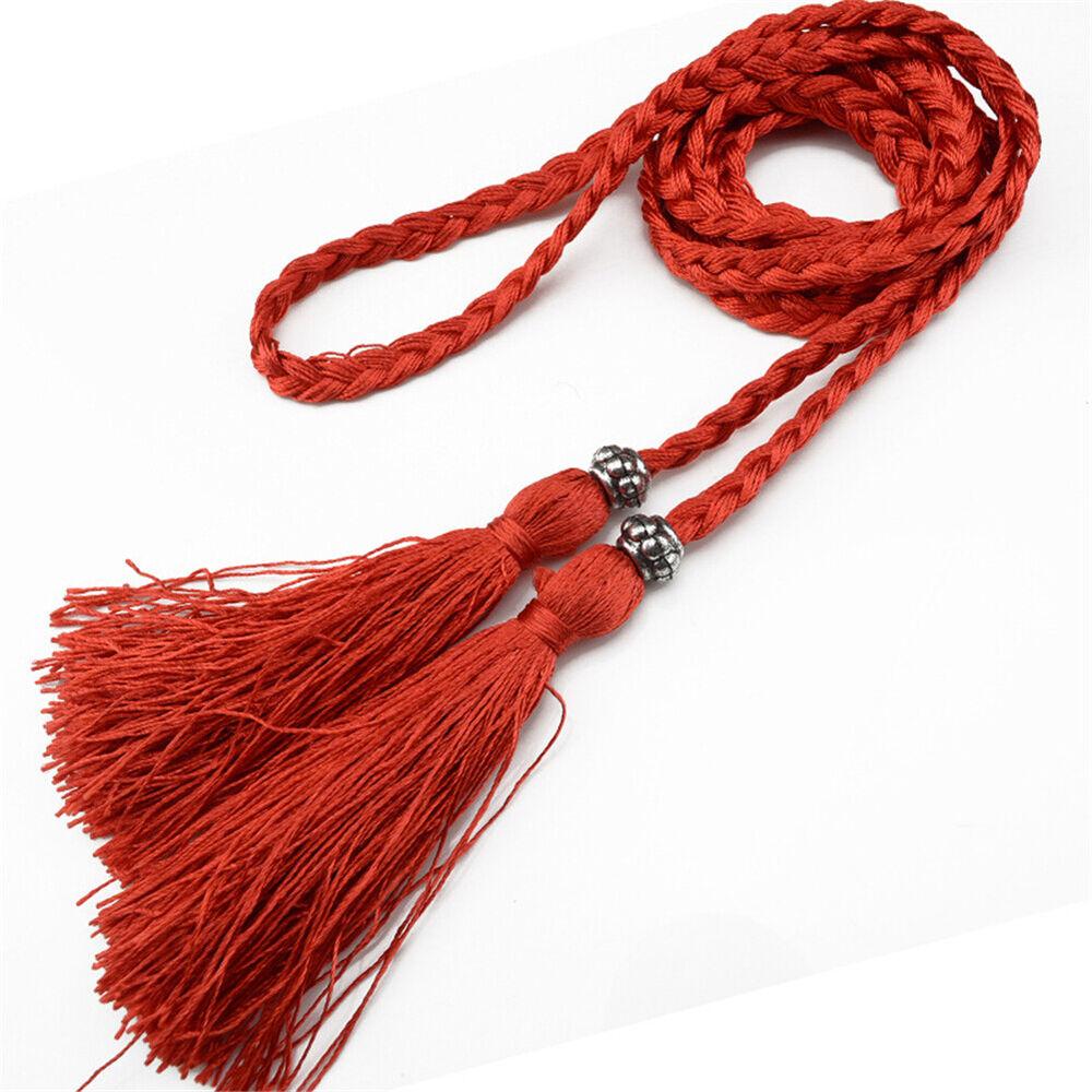 Woven Tassel Belt Self-Tie Dress Belt Waist Decoration Rope Braided Boho Style