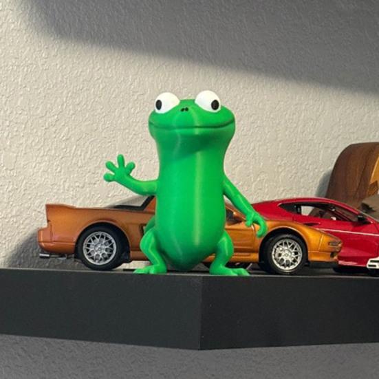 Забавная фигурка ящерицы-мема, 3D-печатное украшение ящерицы, стоящая мультяшная скульптура ящерицы для дома