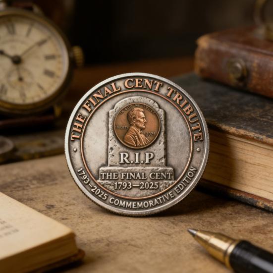 1/2/3/4/5Pcs Final Cent Tribute Coin R.I.P. Penny Souvenir Coin Historic Collectible Token History Buffs Collectors Enthusiasts Keepsake Gift