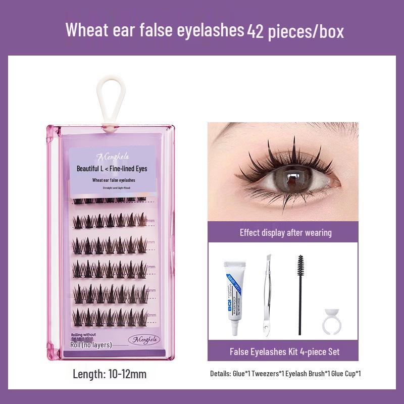 Накладные ресницы Menghela Big Eye Natural Curled - Тонкая ножка, отдельные пучки для удлинения