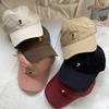 Korean pure cotton soft-top baseball cap for men and women, suitable for large head sizes, casual and versatile, summer duckbill cap with letter