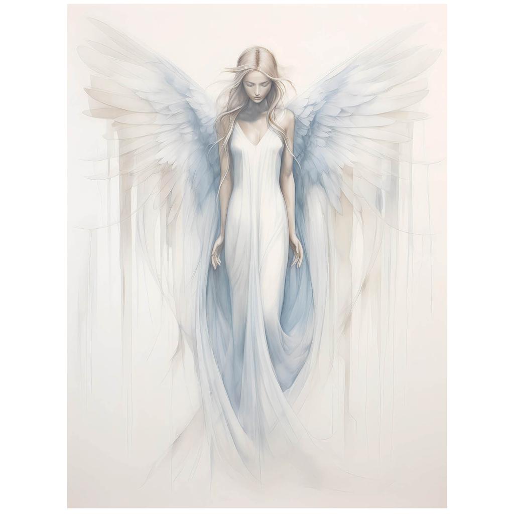 Angelic Blue Glow Poster Angelic Blue Glow Poster, 40X50 Cm, Black Aluminum Frame, 230 Gsm Matte Paper