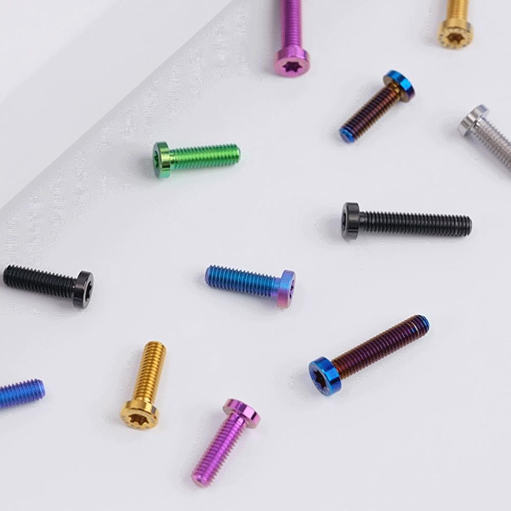 Golden Blue Black Ti M6x20/30mm Head-10mm GR5 Titanium Alloy TC4 T30 Torx Head Bolts For Motorcycle Disc brake Plate