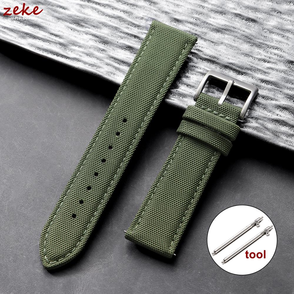 Quick Release Nylon Sailcloth Watch Strap 20mm 22mm Butterfly Buckle Band for Omega for Seiko Watchband New Smartwatch Wristband