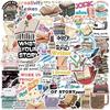 50Pcs/Set Reading Lovers Stickers for Kids Teens Cartoon Writer Graffiti Stickers for Teachers & Students Waterproof Vinyl Art Stickers for