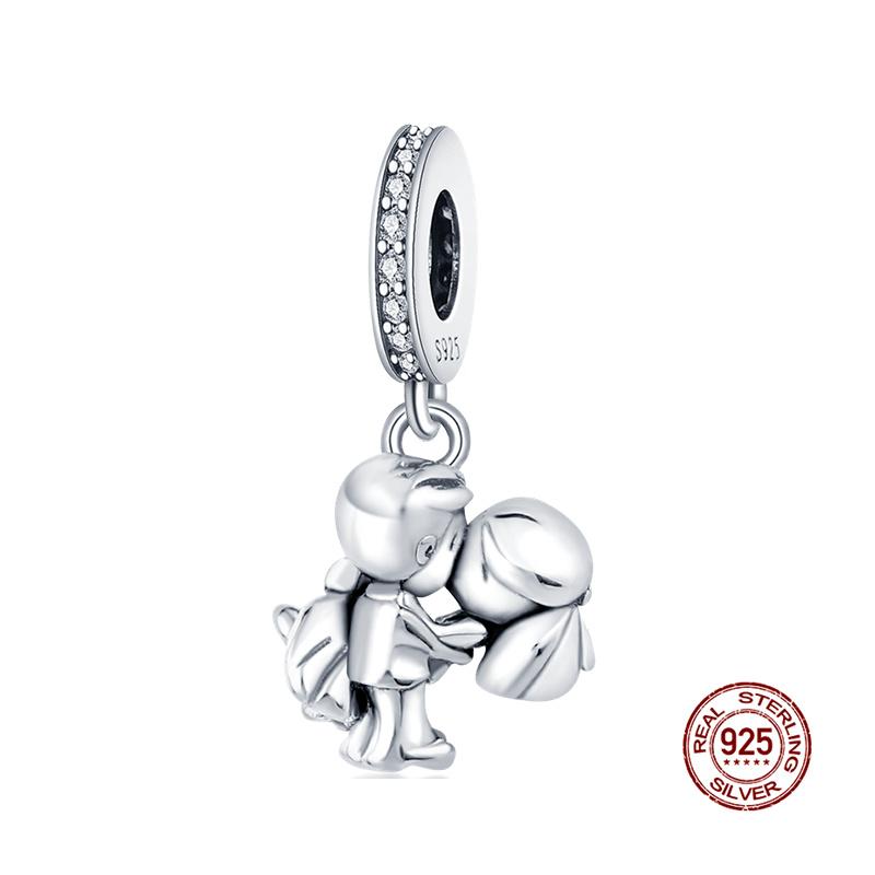 Новинка Модные Медные Сестры на Качелях Шармы Бусины Подходят для Оригинального Шарм-браслета 3 мм Бангл DIY Подарок Ювелирные Изделия