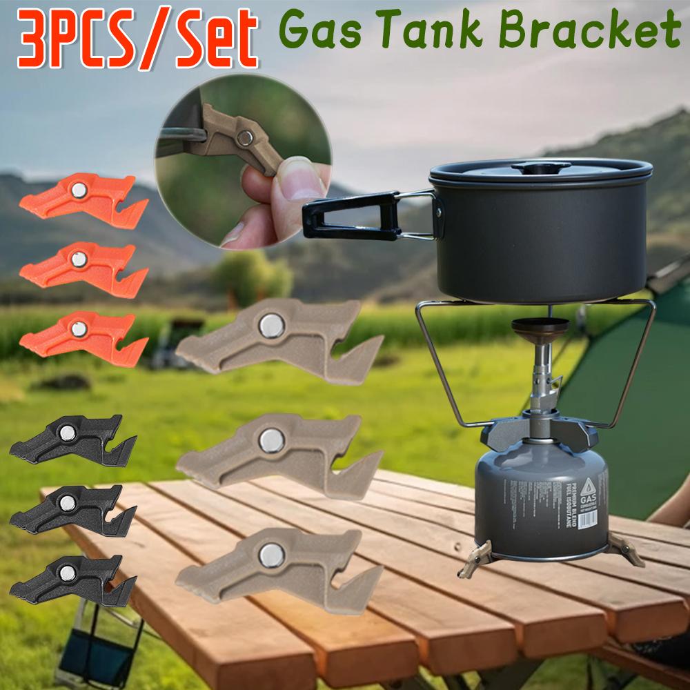 3pcs Magnetic Tripod Gas Tank Bracket Multifunctional Camping Stove Stand Camping Stove Bottle Shelf for Camping Picnic