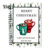 Spiral Bound Card Storage Book Highland Cow Christmas Organizer, Book, Durable Portable Voucher Organizer Coil Binding Album for Gift Cards