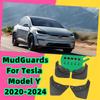 1 комплект брызговиков для Tesla Model Y -2024 Защита от брызг для передних и задних колес, черные защитные крылья