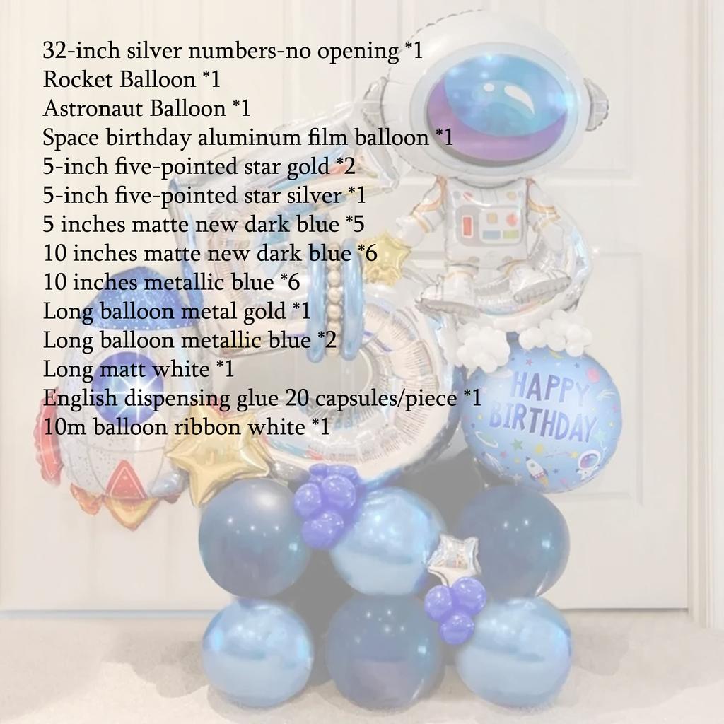 Outer Space Theme Party Astronaut Rocket Number Foil Balloons Boy Birthday Party Decorations Kids Baby Shower Supplies