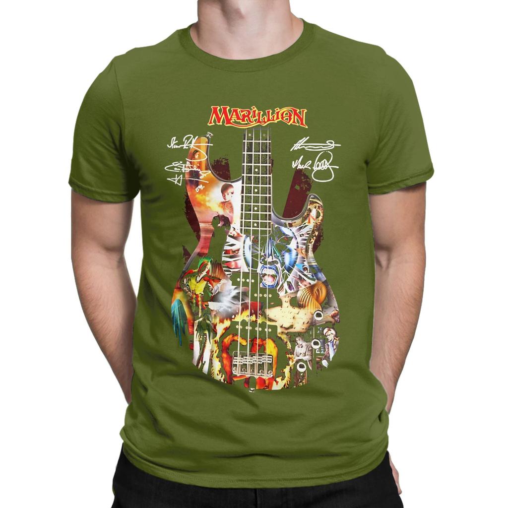 Marillion Guitar Signatures Graphic 100 Cotton TShirt Marillion Tees Tops For Unisex