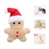 Catnip Toys Interactive Toys Cartoon Plush Christmas Gingerbread Man Cat Toys Cat Anti Bite Interactive Toy Pet Supplies