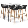 VidaXL 5-piece Bar Set Bistro Furniture Pub Furniture Table and Bar Stools Counter Set Restaurant 3057406