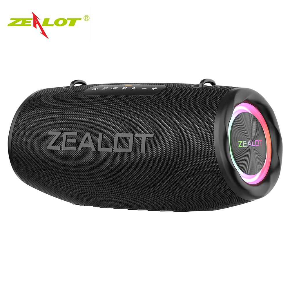 ZEALOT S87 BT Динамик Беспроводной Стерео Динамик с Мощным Звуком 80 Вт Светодиодная Подсветка Водонепроницаемый Портативный Динамик для