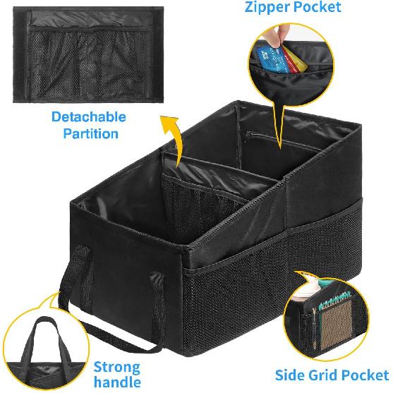 Car Organizer, Car Backseat Organizer For Kids, Car Organizer With Divide, Handles And Multiple Mesh Pockets, Passenger Seat Organizer, Travel