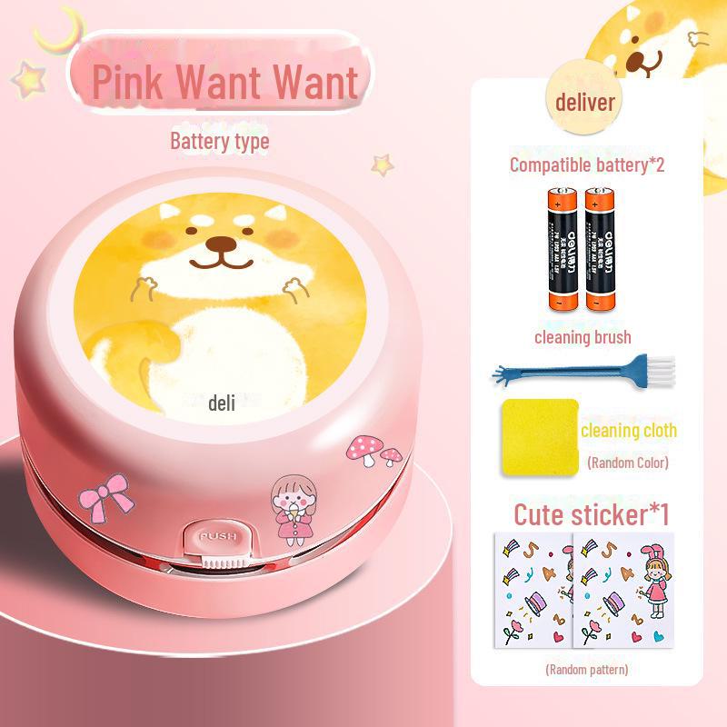 Настольный пылесос Deli для крошек от ластика и карандашной стружки, пыли с клавиатуры и уборки студенческого стола