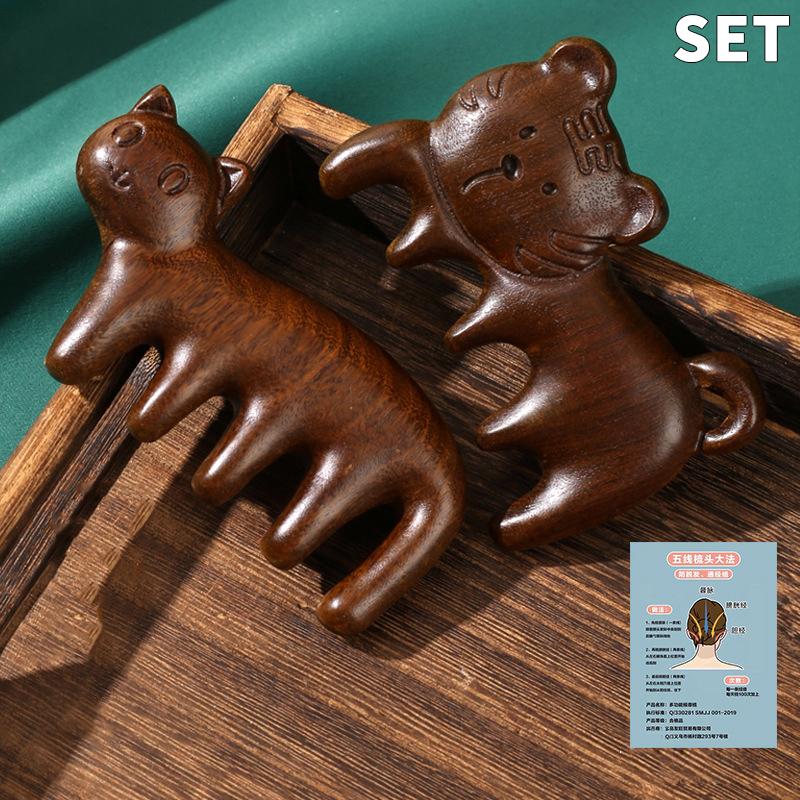 1 шт., бутик, ручная работа, сандаловое дерево, расческа для волос, массажные расчески для тигра/кошки, щетка для волос, инструменты для укладки, подарок для здоровья
