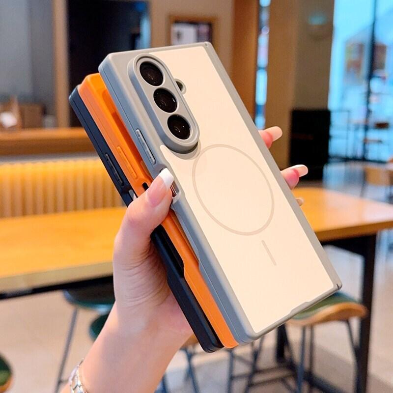 Цветной щит с двойной центральной осью подходит для Samsung zfold1, магнитный чехол-скин для мобильного телефона, матовый ZFold1, бизнес-складной экран