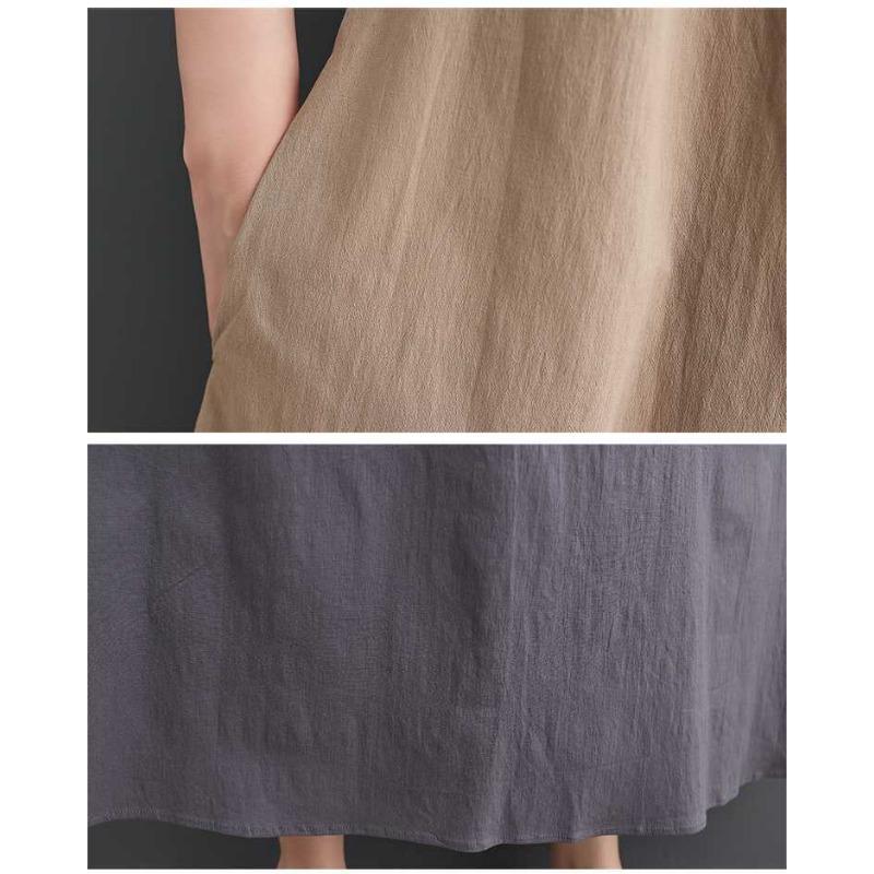 Летний Новый Стиль Корейский Стиль Свободный Большого Размера Пэчворк Повседневный Простой Милый Рубашечное Платье