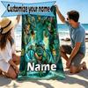 Custom Name Personalized Teenage Ninja Turtles Print Beach Towel, for Trip Camping Beach Party Home Decor, Birthday Gift for Family & Friends