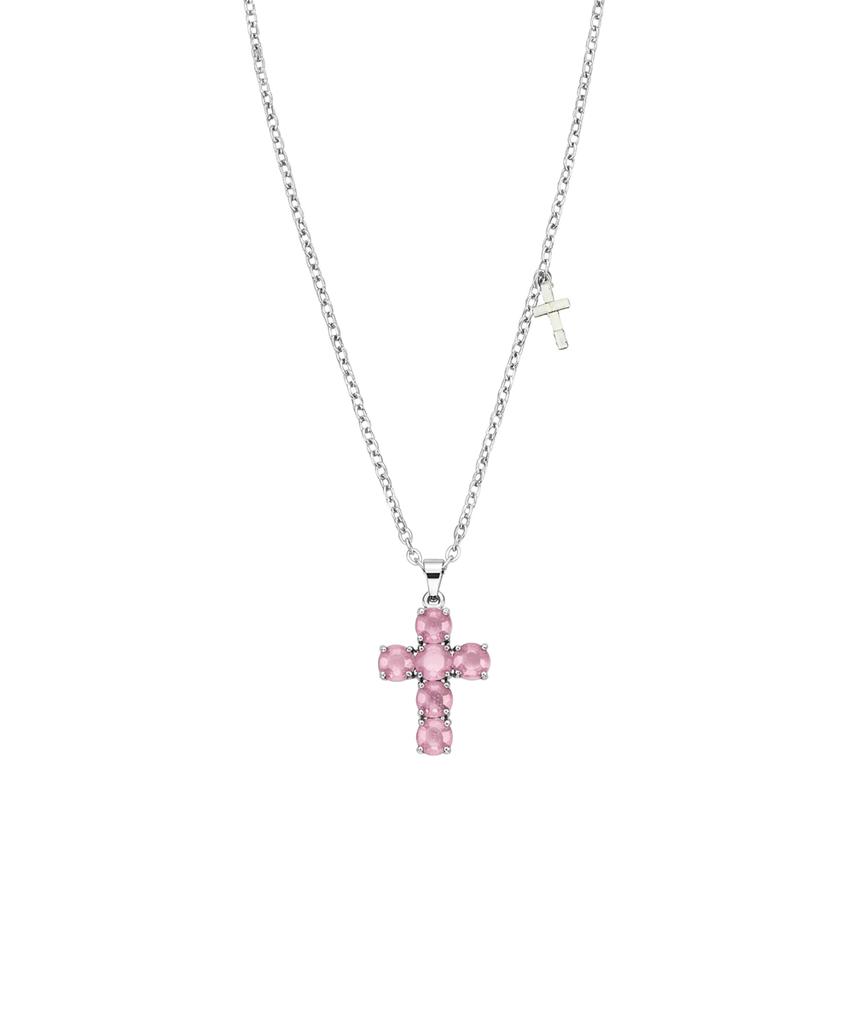 Подвеска-слайдер 'Крест Pasion Crystal'_Розовый